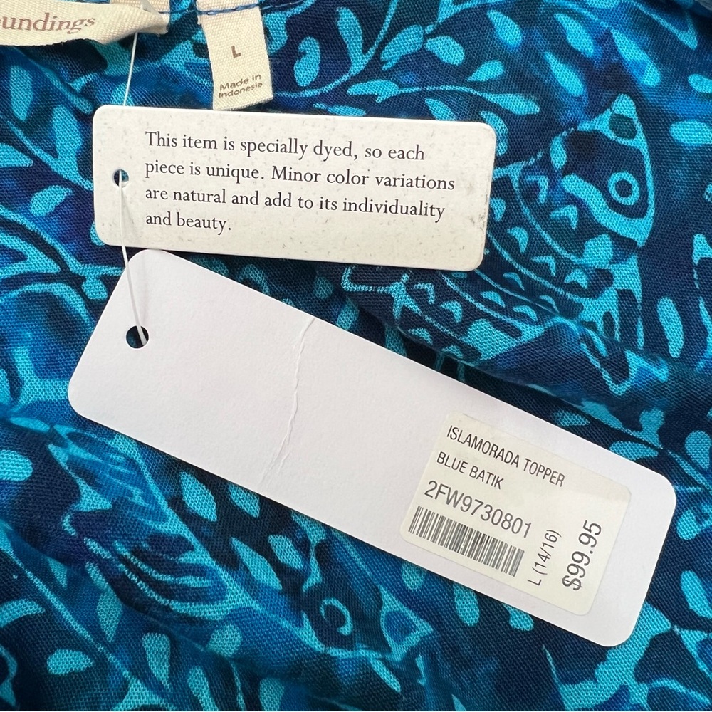 NWT SOFT SURROUNDINGS Islamorada Blue Green Koi Fish Open Cardigan Boho Resort - Picture 8 of 9